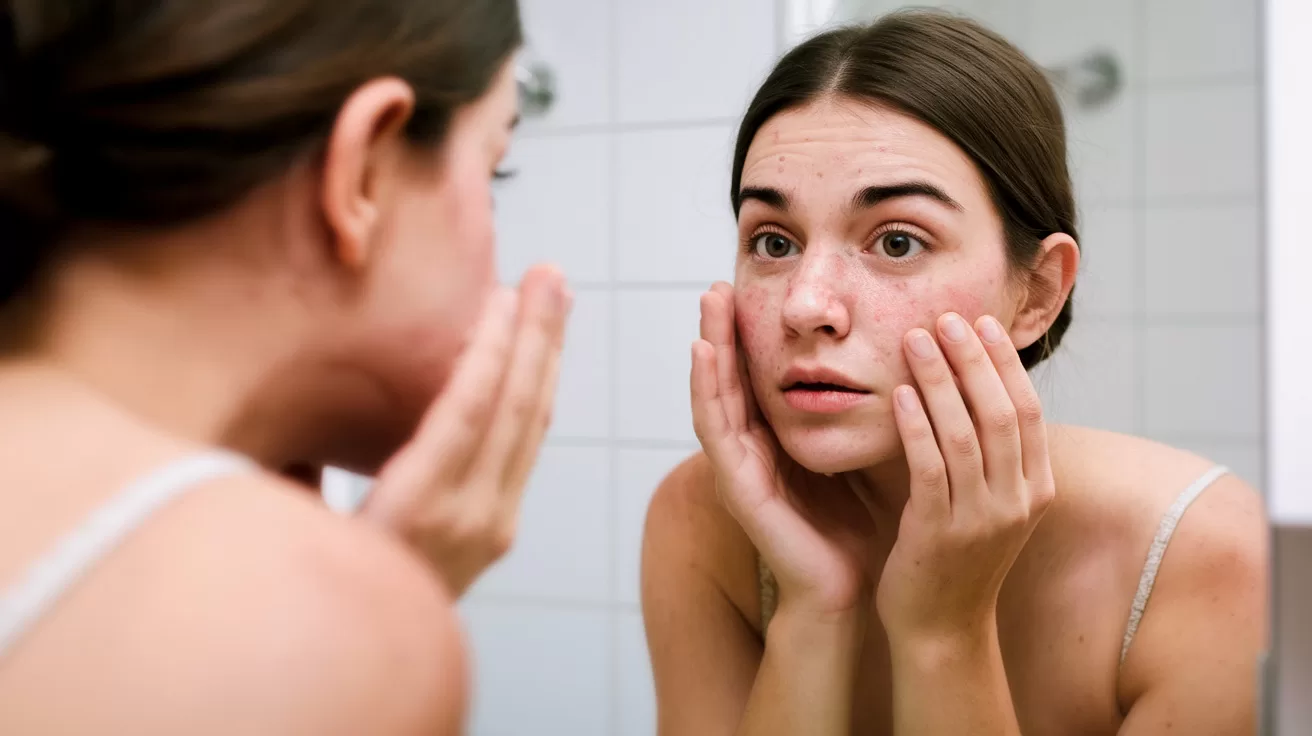 Chica en frente del espejo
